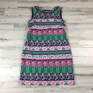 Talbots Womens Dress 10 Sleeveless Blue Pink Floral Cotton Blend Classic